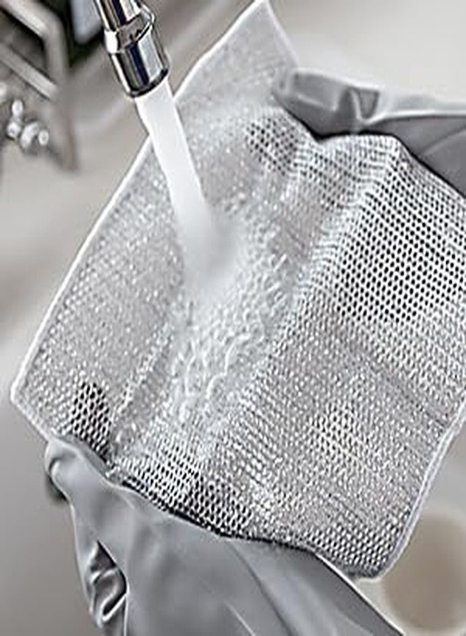 Marve Non-Scratch Wire Dishcloth & Gaps Cleaning Brush, Multipurpose Wire Dishwashing Rags for Wet and Dry, Easy Rinsing, Reusable, Wire Cleaning Cloth for Kitchen, Sinks, Pots (6) - Image 4